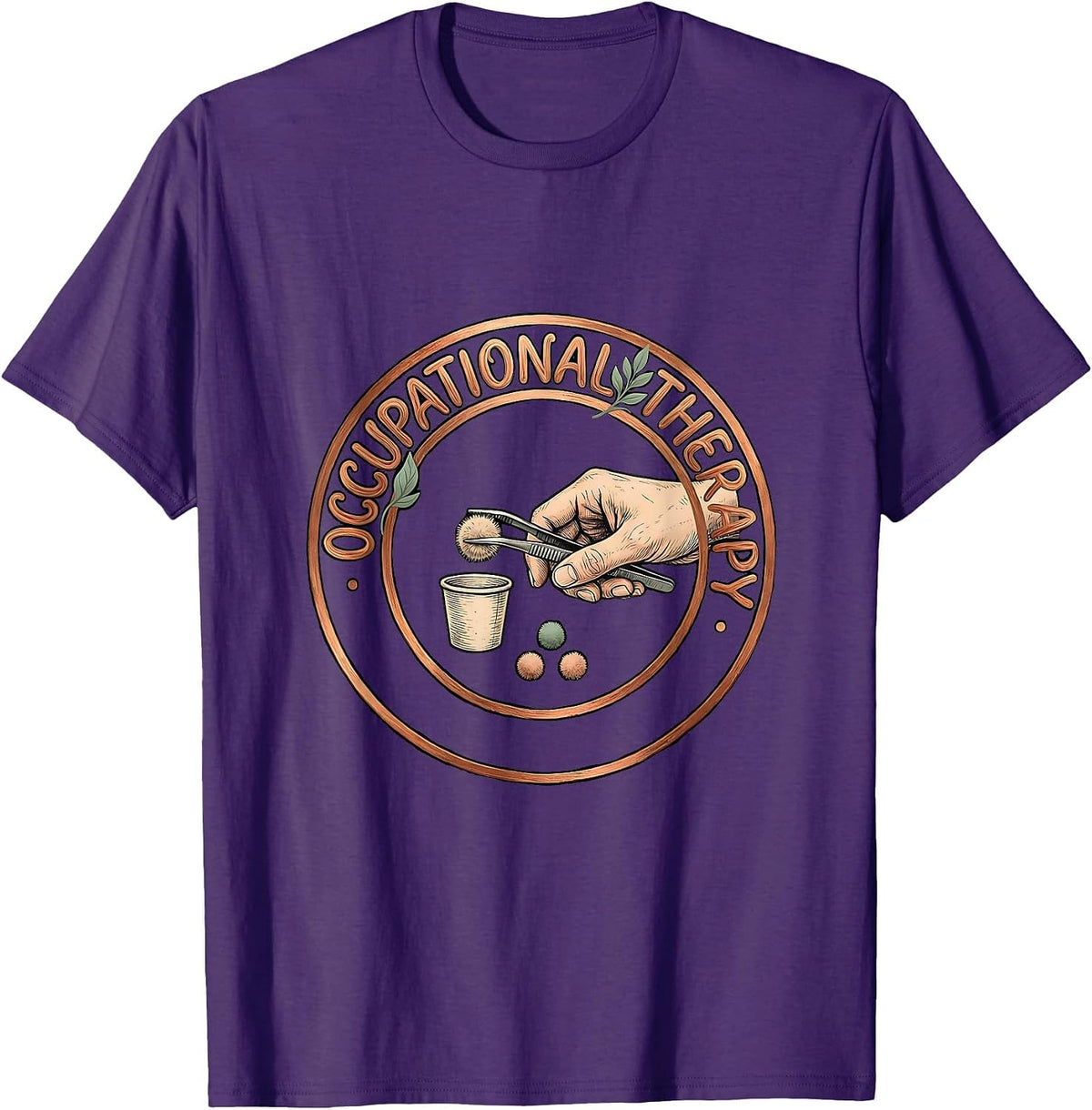 Men's Occupational Therapy Boho Retro Occupational Therapist OT T-Shirt - Purple