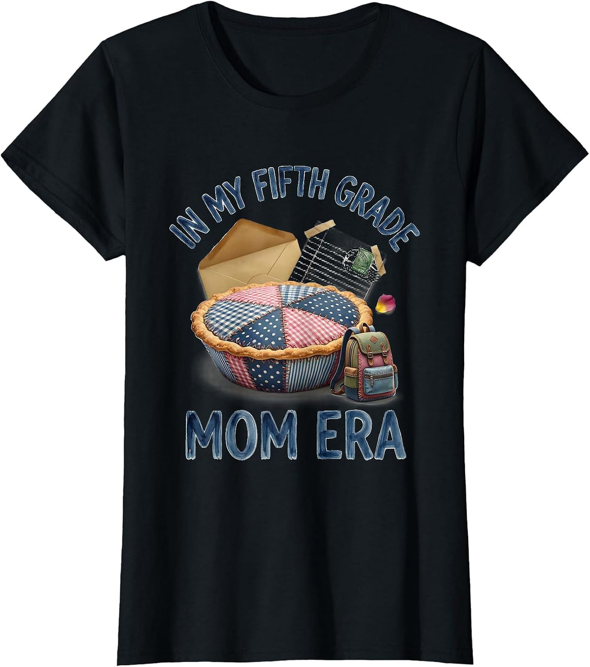 In My Fifth Grade Mom Era Retro Teacher Back to School T-Shirt - Black