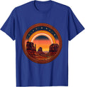 Colorado Red Rock Canyon Starry Night Illustration T-Shirt - Royal Blue