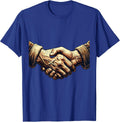 Rugged Handshake Conservative Values Graphic T-Shirt - Royal Blue