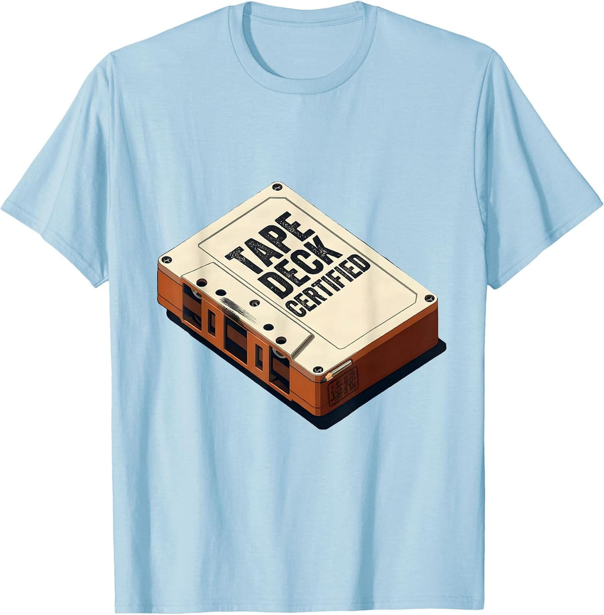 Men's Tape Deck Certified Retro Hip-Hop Golden Era Lyric Quote T-Shirt - Baby Blue