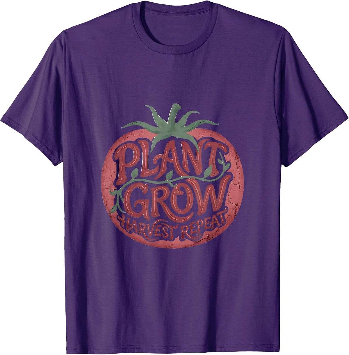 Plant Grow Harvest Repeat Tomato Garden Design T-Shirt - Purple