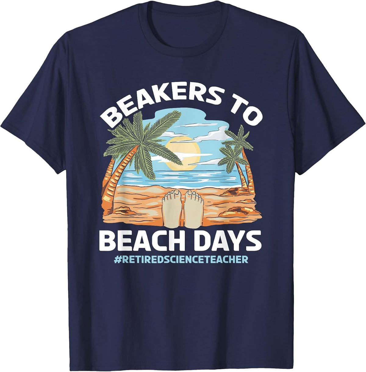 Retired Science Teacher Biology Chemistry Retirement T-Shirt - Navy Blue