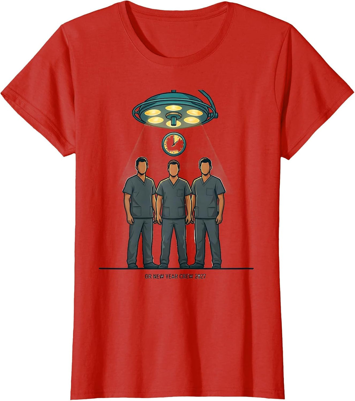 OR New Year Crew 2027 Funny Nurse Squad New Years Eve Party T-Shirt - Red