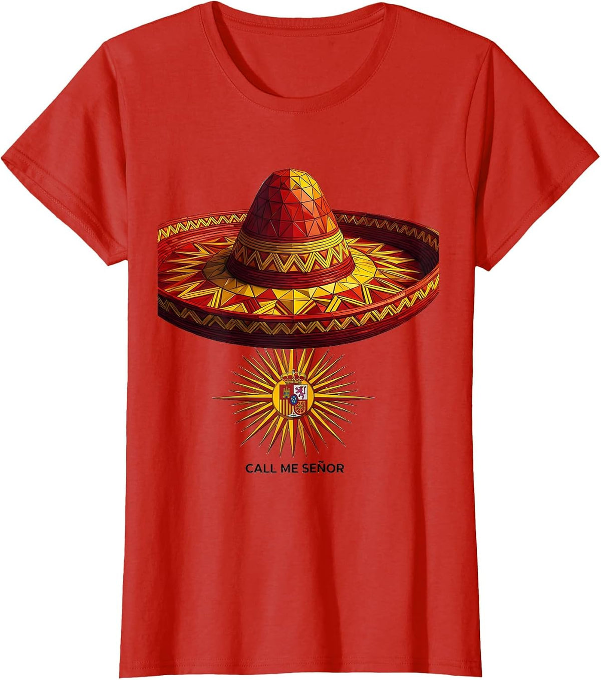 Call Me Senor Spanish Teacher Design T-Shirt - Red