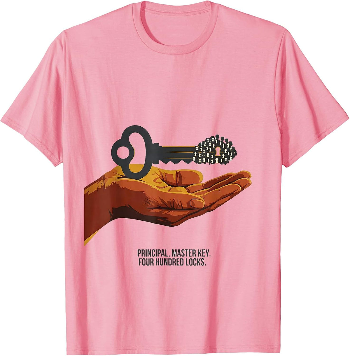 Men's Principal Master Key Four Hundred Locks Funny T-Shirt - Pink