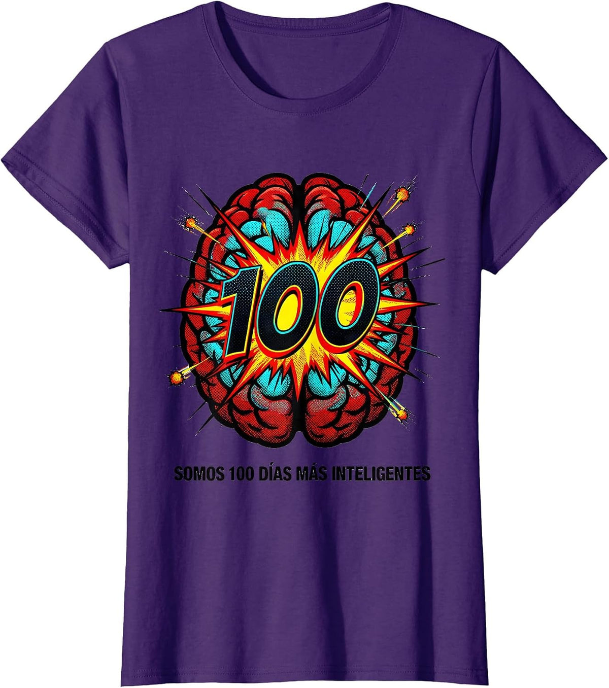 Women's Somos 100 Días Más Inteligentes Cheerful Spanish Teacher T-Shirt - Purple