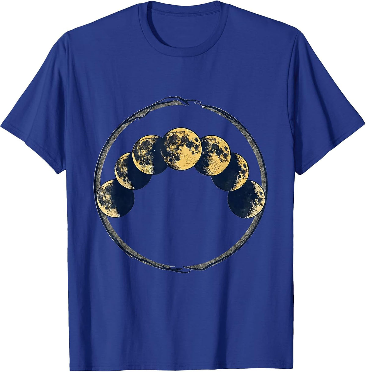 Men's Lunar Phase Cycle Astronomy Science Teacher Graphic T-Shirt - Royal Blue