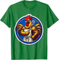 Men's Proud Rooster Chef Wearing Apron Holding Spatula T-Shirt - Kelly Green
