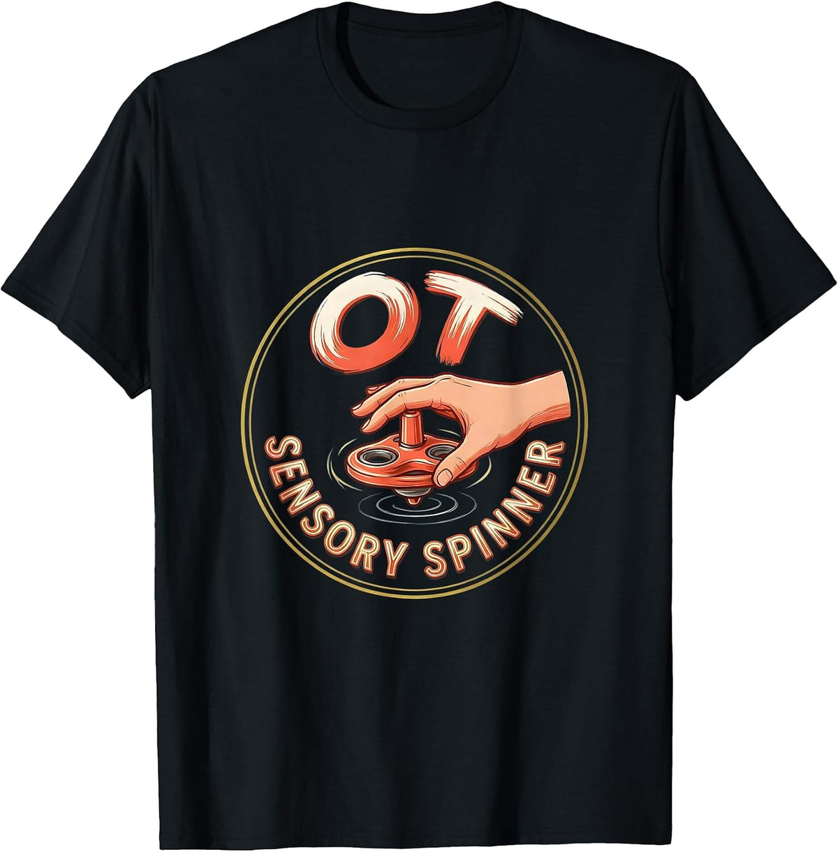 Men's OT Sensory Spinner Occupational Therapy Professional Pride T-Shirt - Black