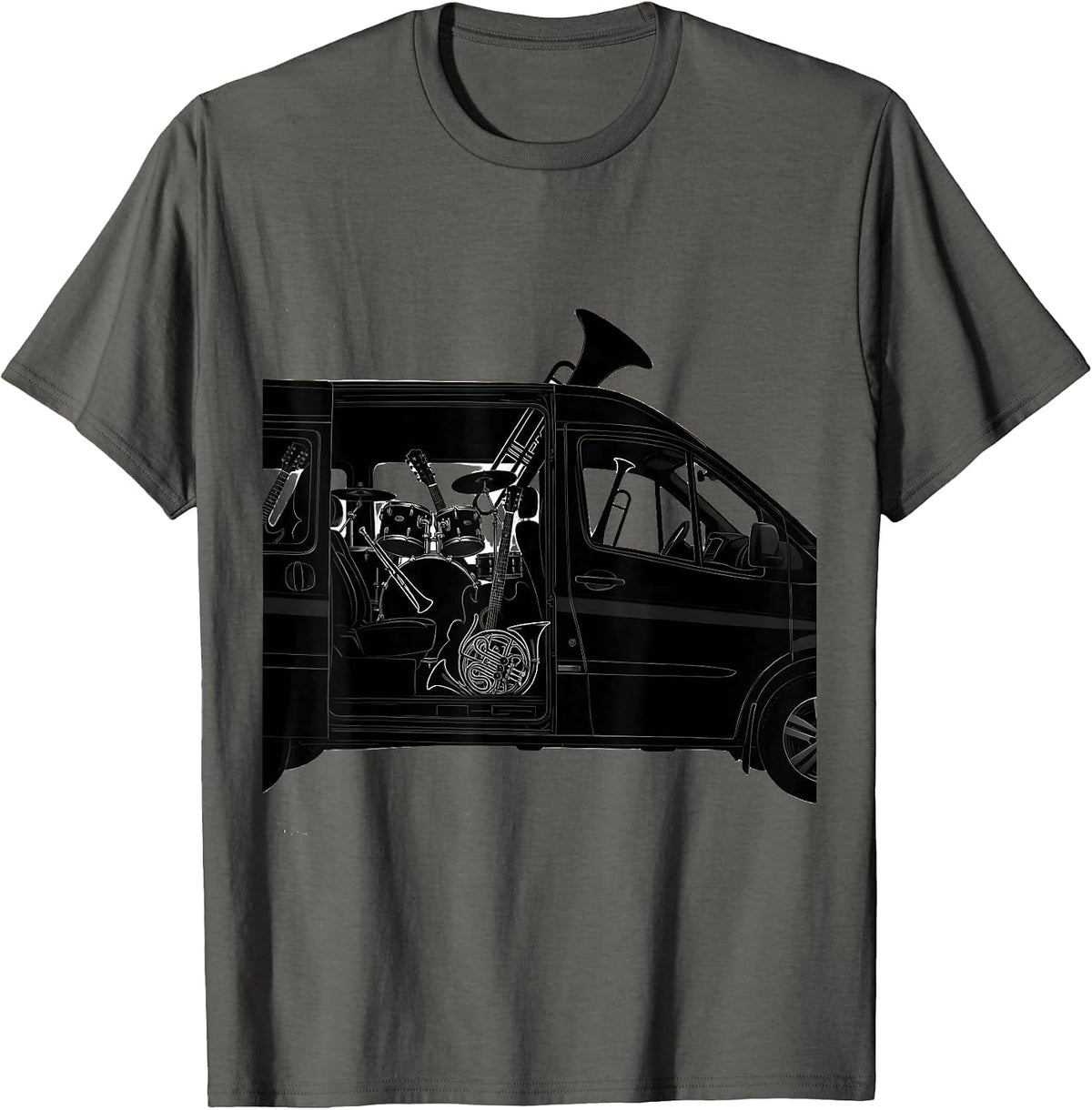 Men's Band Mom Minivan Overloaded With Instruments T-Shirt - Asphalt Grey