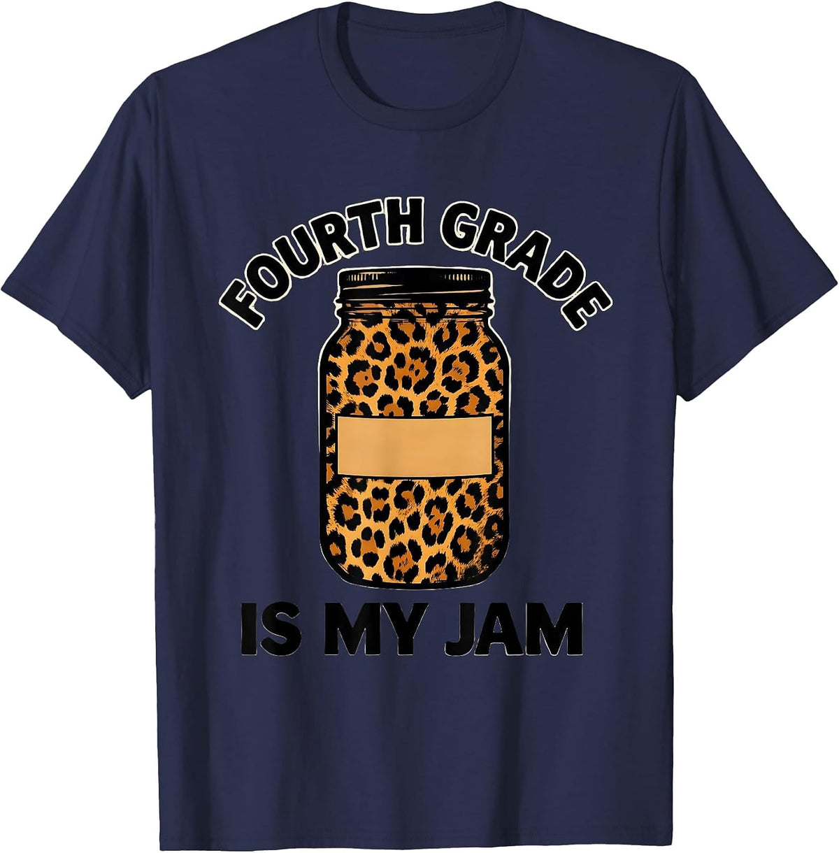 Fourth Grade Is My Jam Teacher Design T-Shirt - Navy Blue