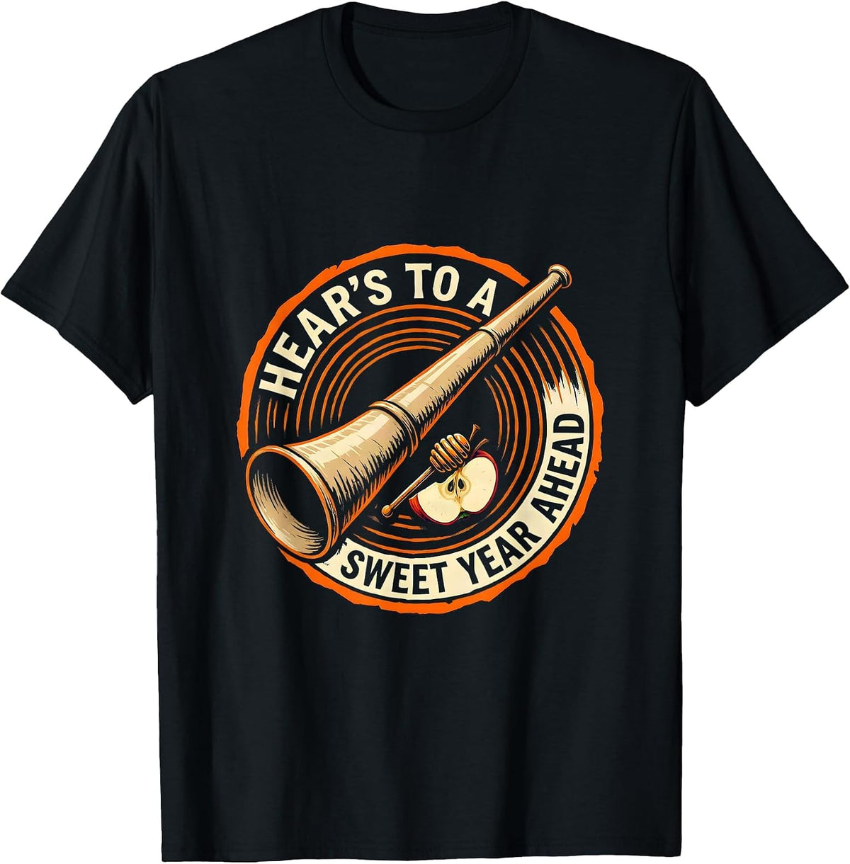 Men's Hear's To A Sweet Year Ahead Funny Rosh Hashanah Jewish New T-Shirt - Black