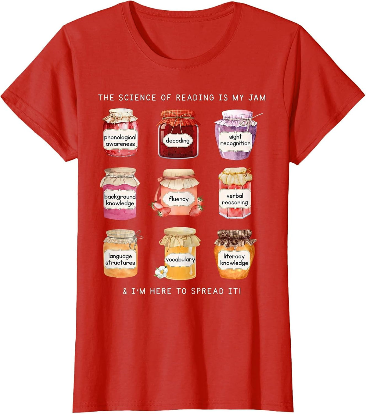 Science of Reading Morphology Literacy is My Jam Teacher T-Shirt - Red