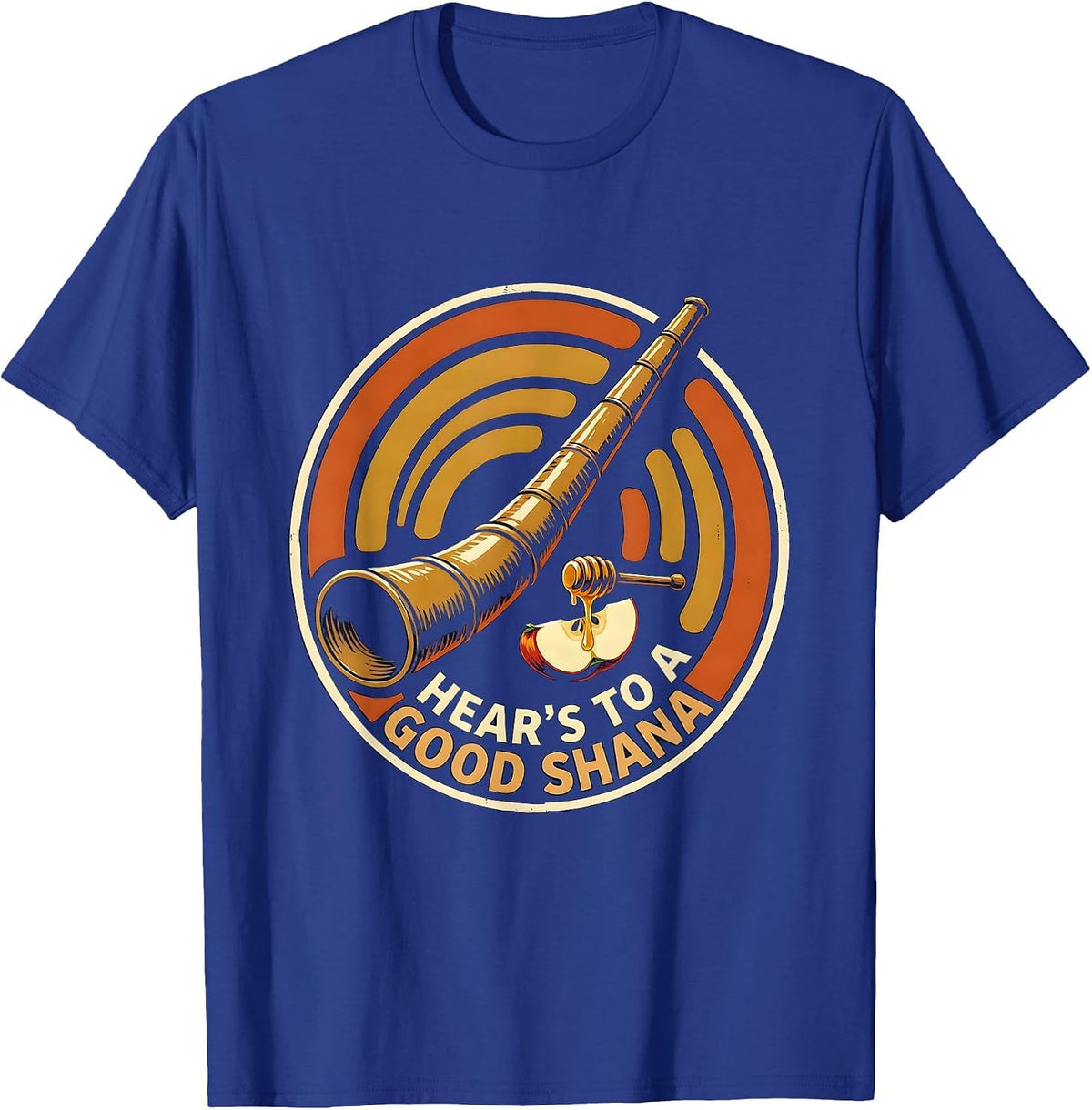 Men's Hear's To A Good Shana Funny Rosh Hashanah Jewish New Year T-Shirt - Royal Blue