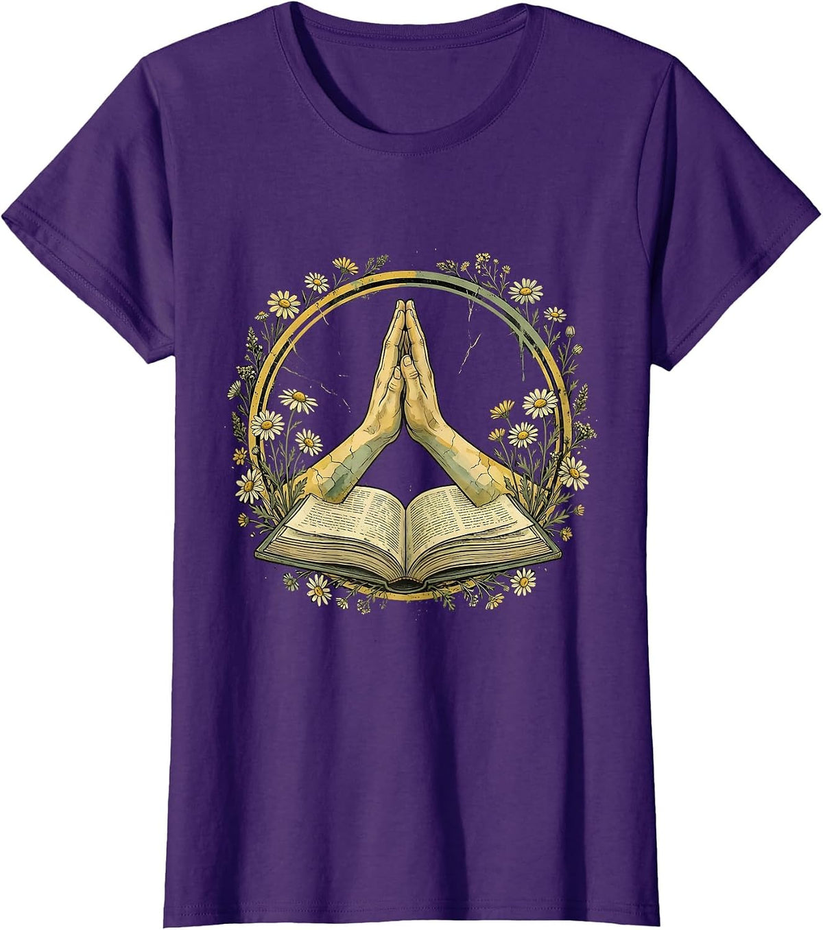 Women's Paraprofessional High Five Book Lover Graphic T-Shirt - Purple