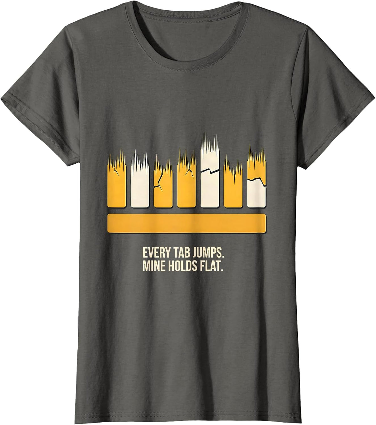 Women's Every Tab Jumps Mine Holds Flat 911 Dispatcher Thin Line T-Shirt - Asphalt Grey