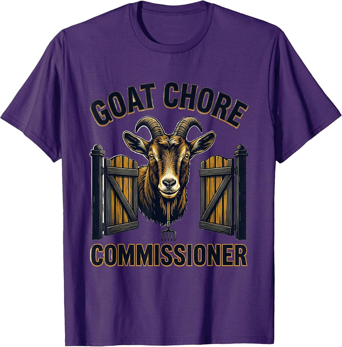 Men's Goat Chore Commissioner Funny Goat Owner Farmer Gift T-Shirt - Purple