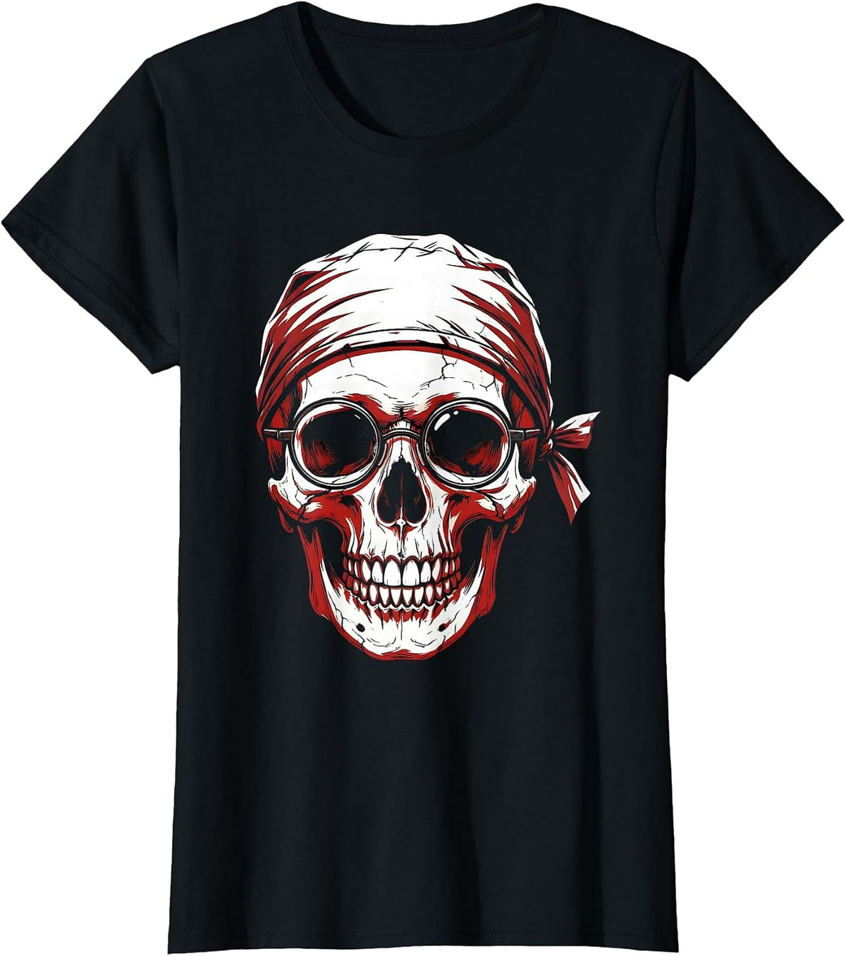 Halloween Skull Surgeon Underscrub Graphic T-Shirt - Black