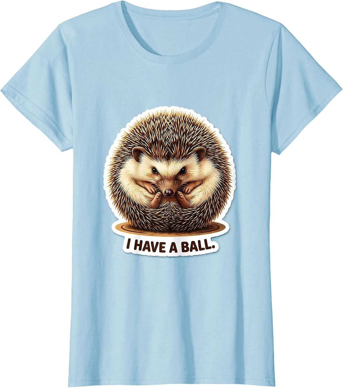 Women's I Have A Ball Cute Hedgehog Pet Lover Animal Humor T-Shirt - Baby Blue