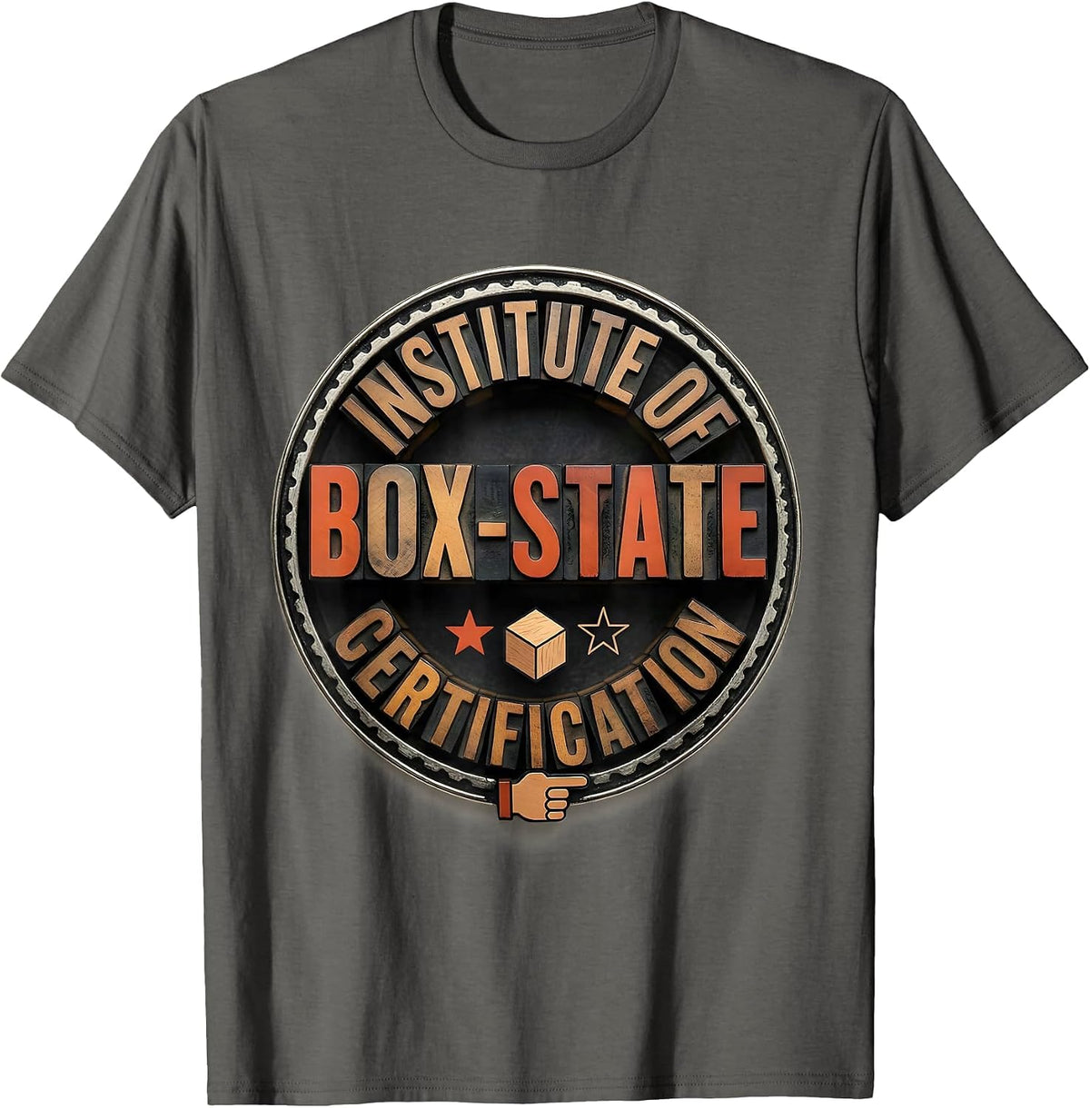 Institute of Box-State Certification Quantum Physics Humor T-Shirt - Asphalt Grey