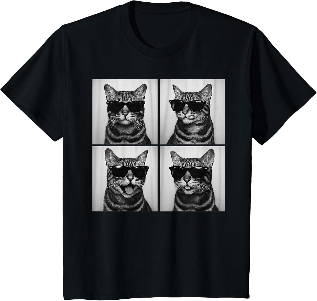 Funny Bengal Cat Lover Cute Photo Booth T-Shirt - Black