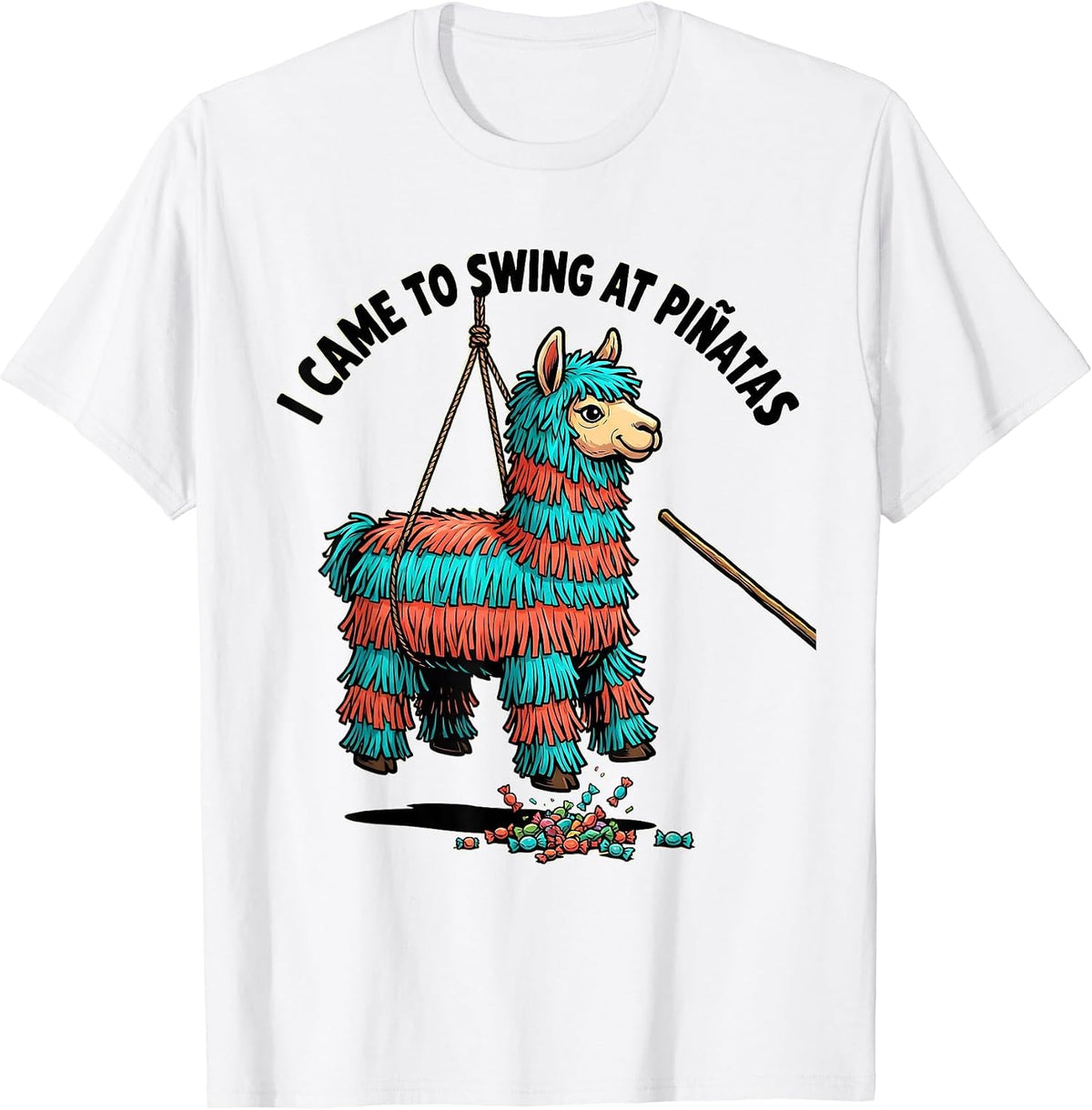 Men's I Came To Swing At Piñatas Funny Cinco De Mayo Party Humor T-Shirt - White