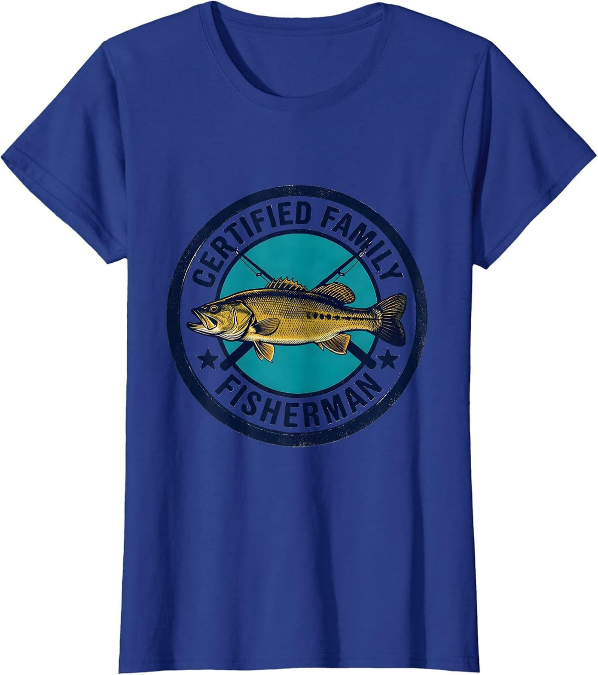 Women's Certified Family Fisherman Funny Fishing Humor Gift T-Shirt - Royal Blue