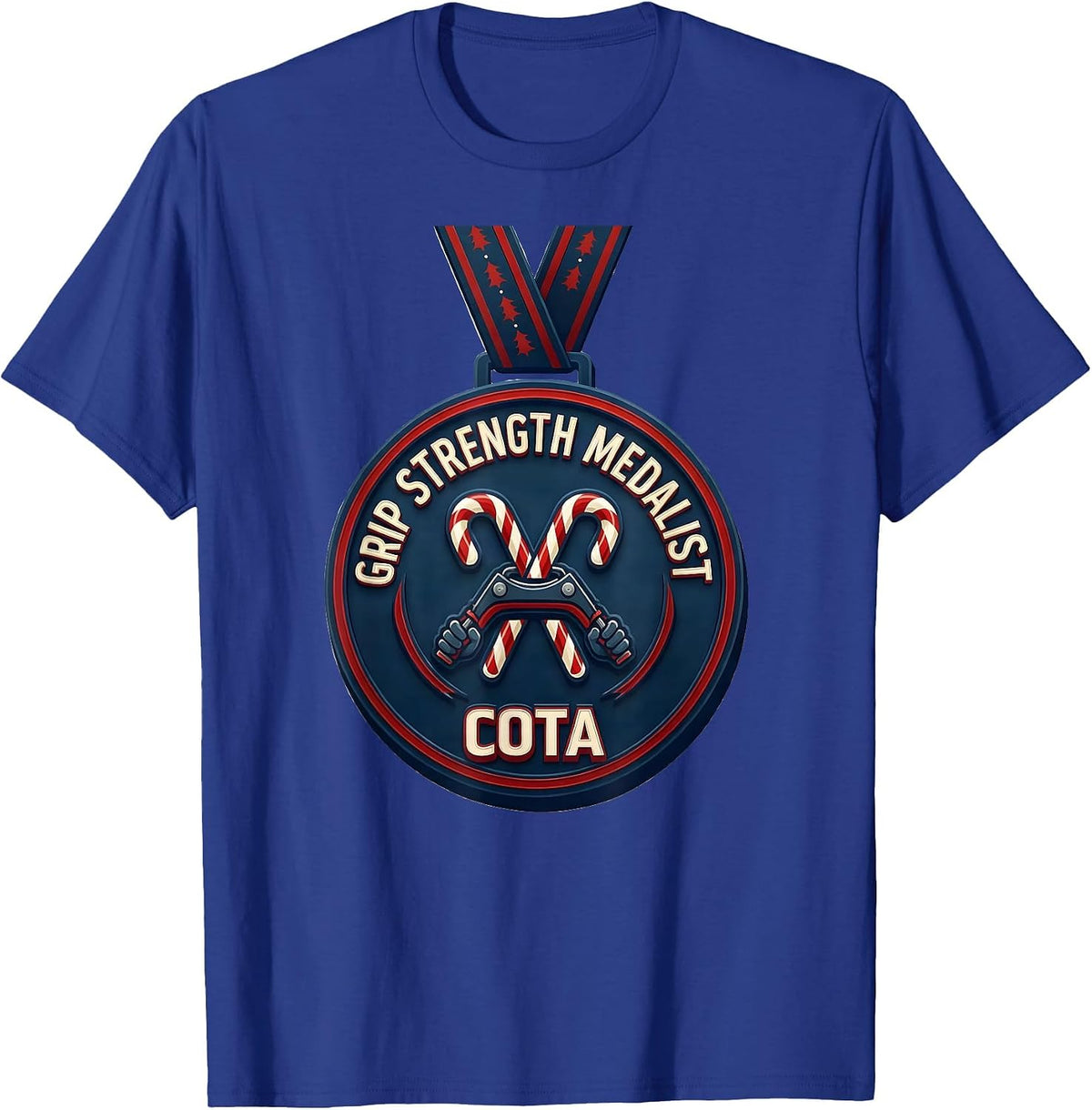 Men's Grip Strength Medalist COTA Occupational Therapist Christmas T-Shirt - Royal Blue
