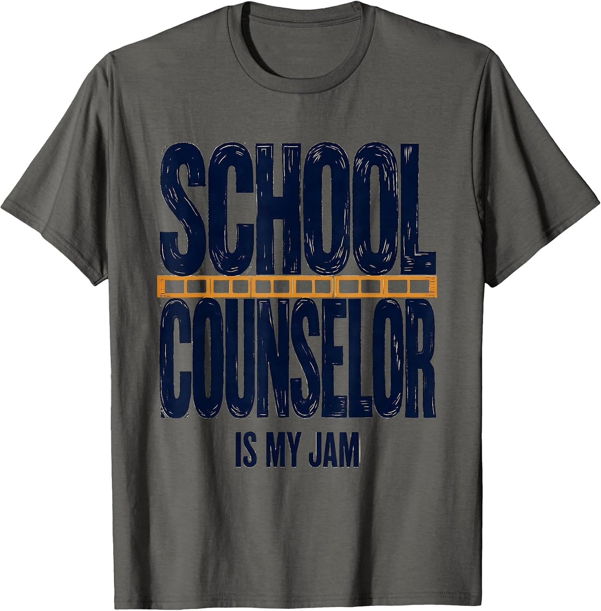 Men's School Counselor Is My Jam Groovy Retro Pride T-Shirt - Asphalt Grey
