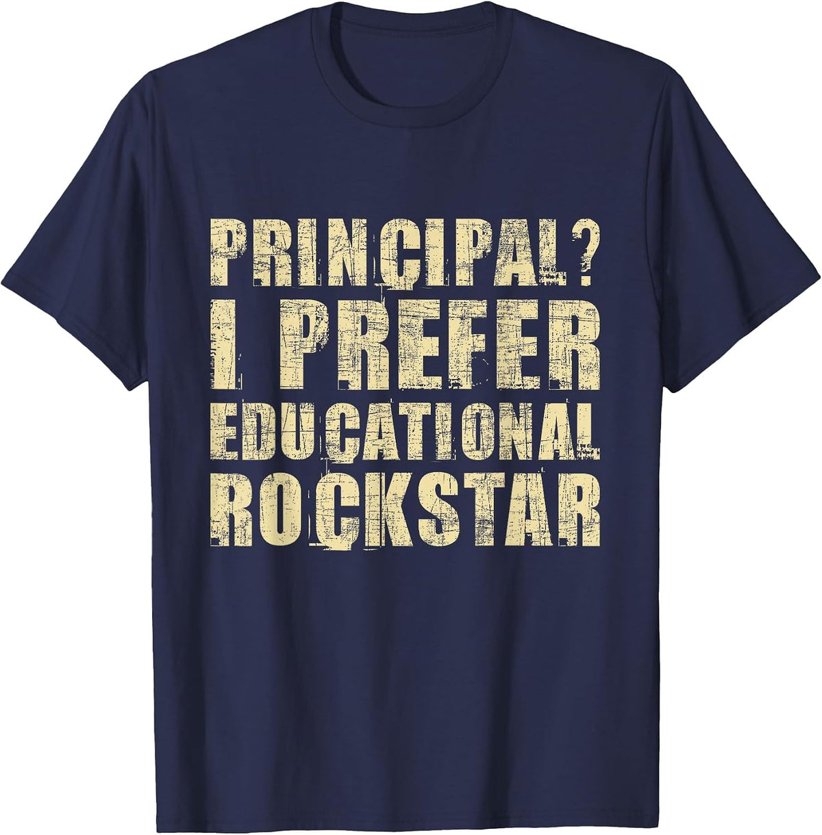 I Prefer Educational Rockstar - Principal Headmistress T-Shirt - Navy Blue