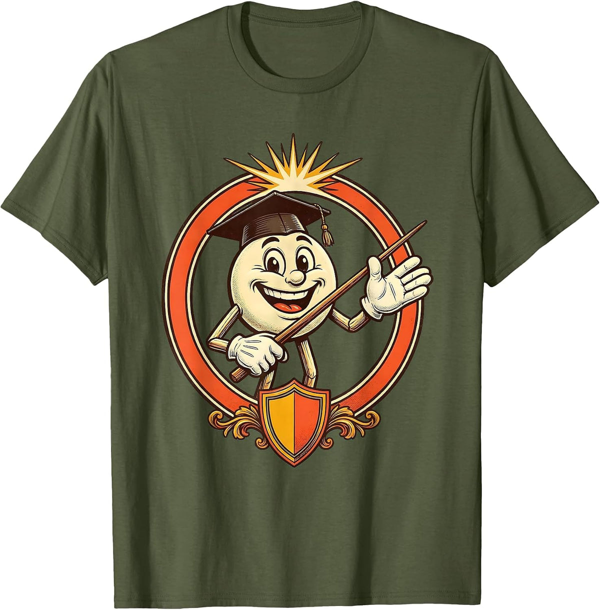 Spanish Teacher Chalk Accent Marks Graphic T-Shirt - Olive Green