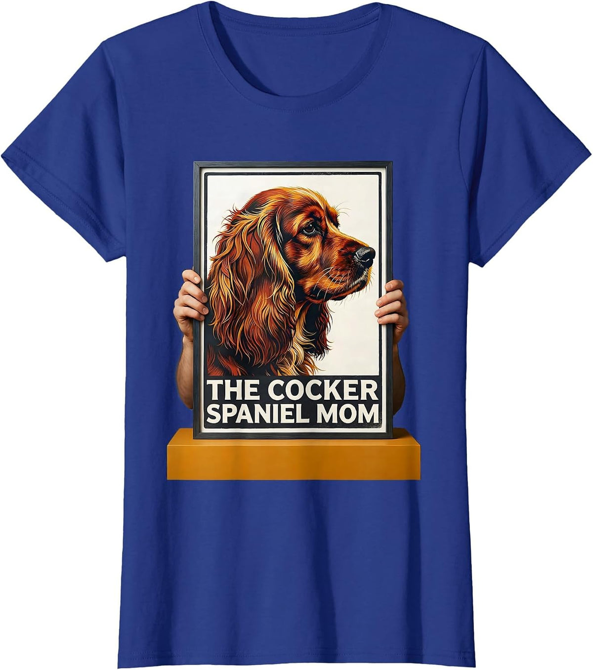 Women's The Cocker Spaniel Mom Dog Mom Tarot Card Portrait T-Shirt - Royal Blue