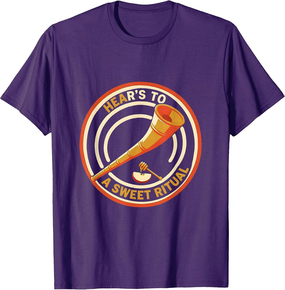 Hear's To A Sweet Ritual Funny Rosh Hashanah Jewish New Year T-Shirt - Purple