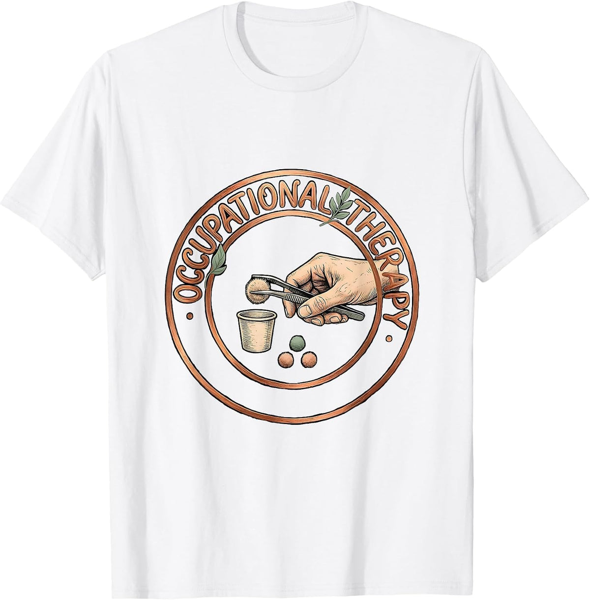 Men's Occupational Therapy Boho Retro Occupational Therapist OT T-Shirt - White