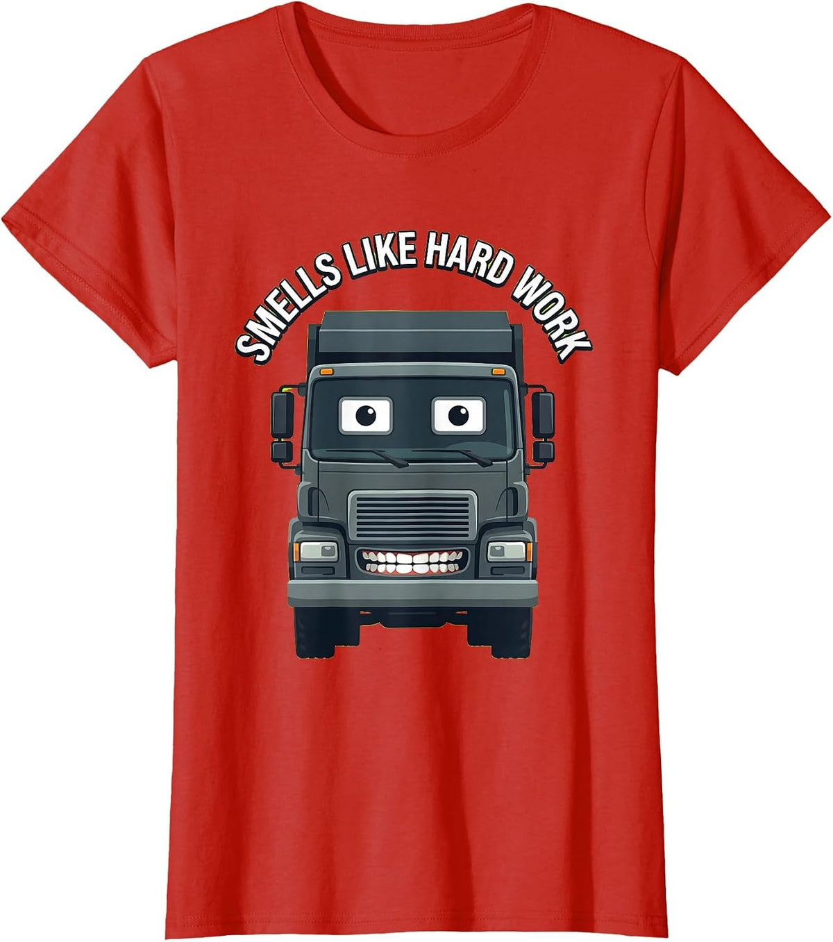 Trash Truck Smells Like Hard Work Design T-Shirt - Red