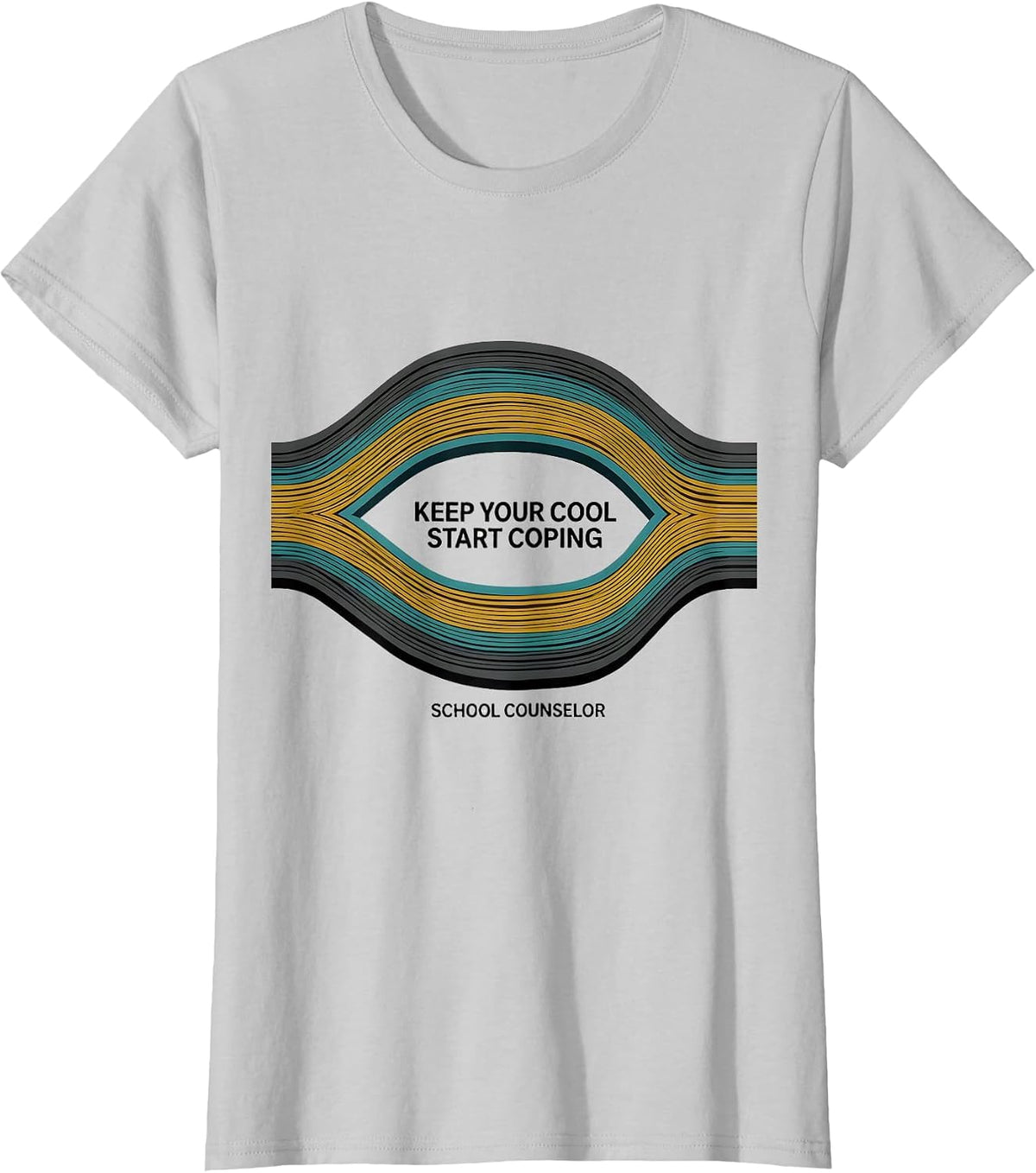 Women's Keep Your Cool Start Coping School Counselor T-Shirt - Silver Grey