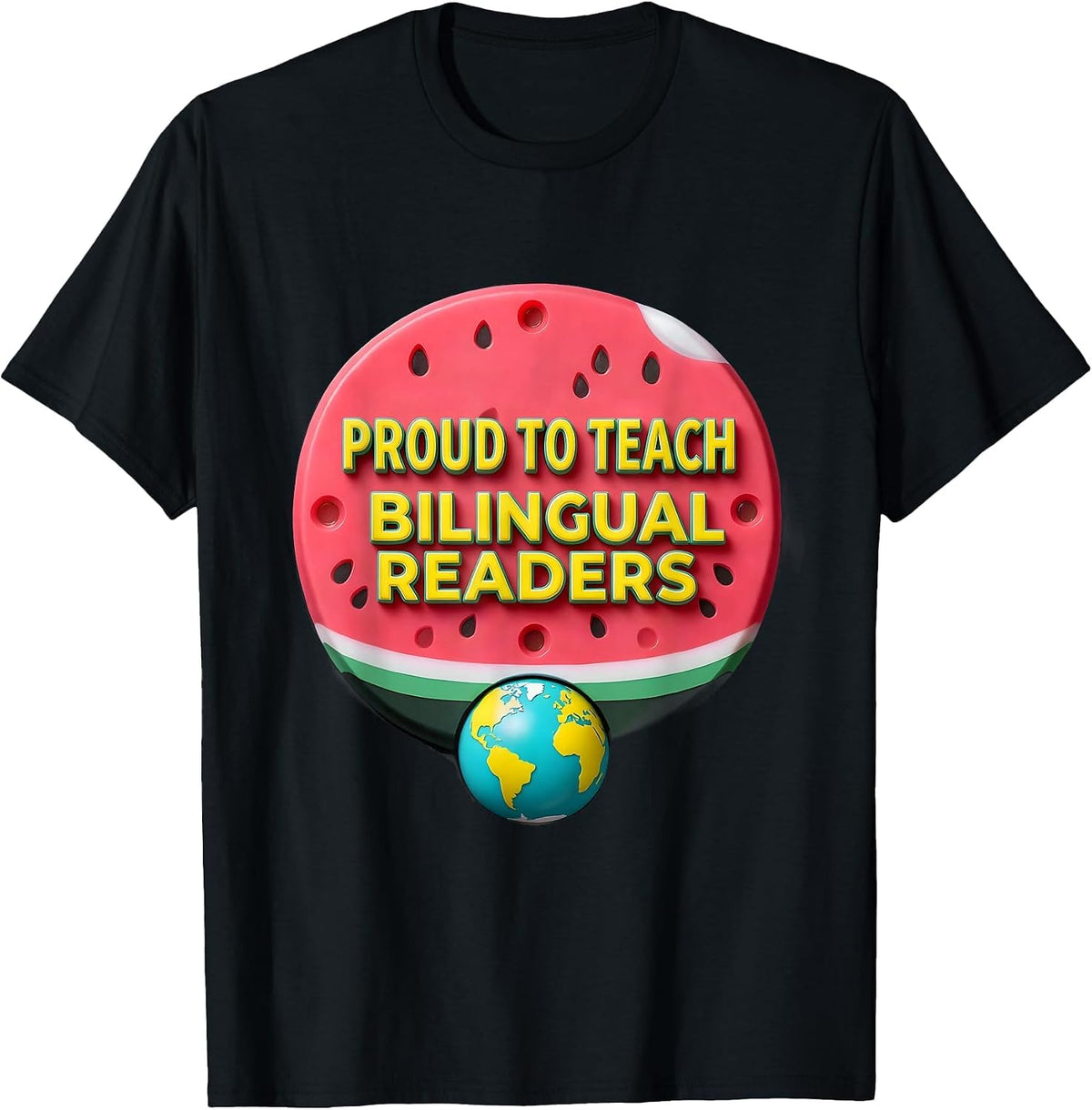 Men's Proud To Teach Bilingual Readers Funny Spanish Teacher T-Shirt - Black