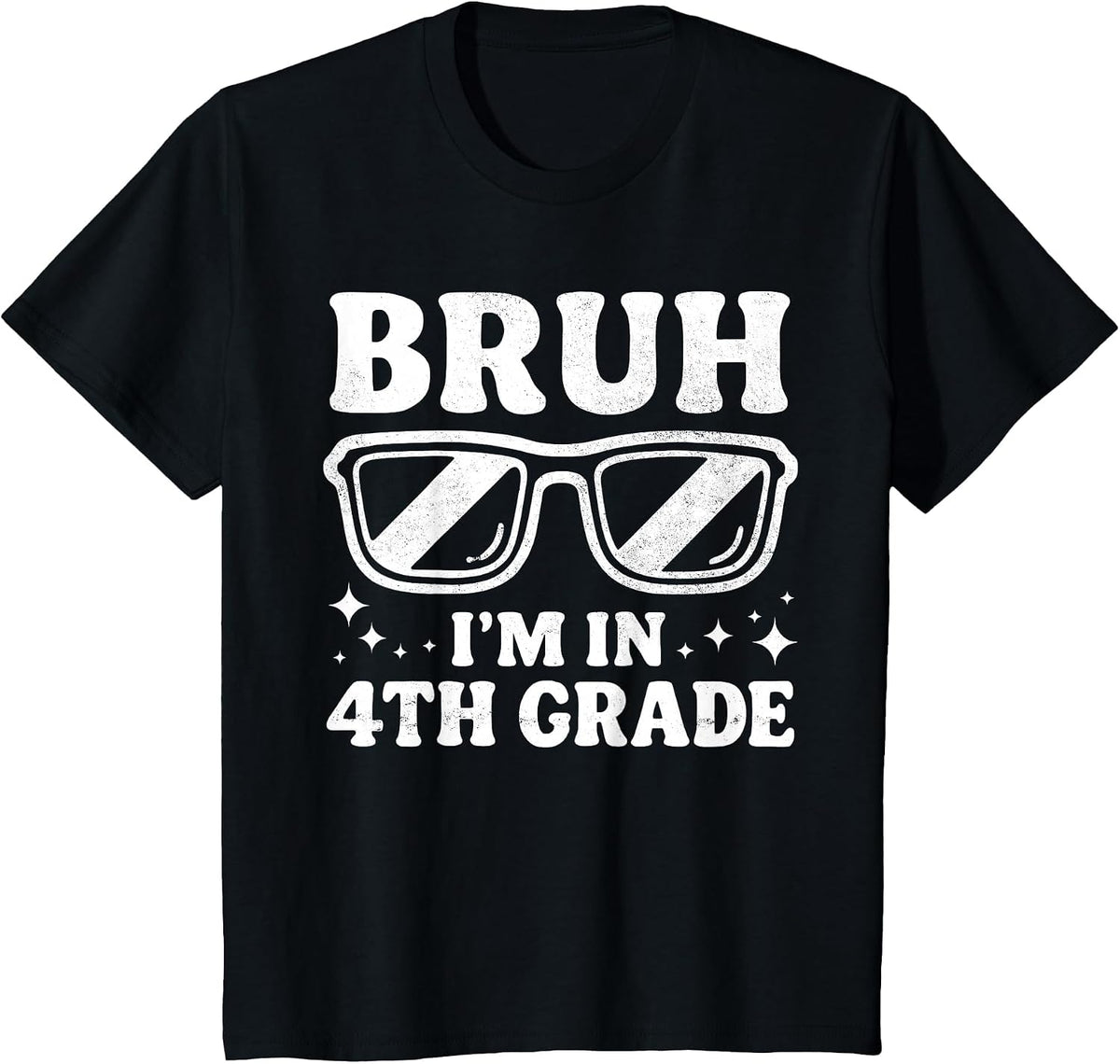 Fourth Grade Boy Bruh Im in 4th Grade Student Back to School T-Shirt - Black