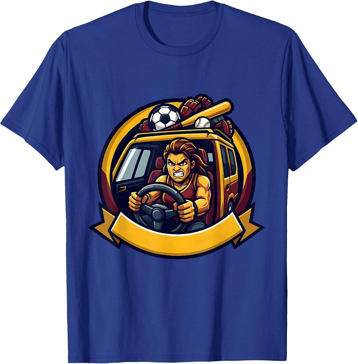 Sports Mom Minivan Graphic Tee T-Shirt - Royal Blue