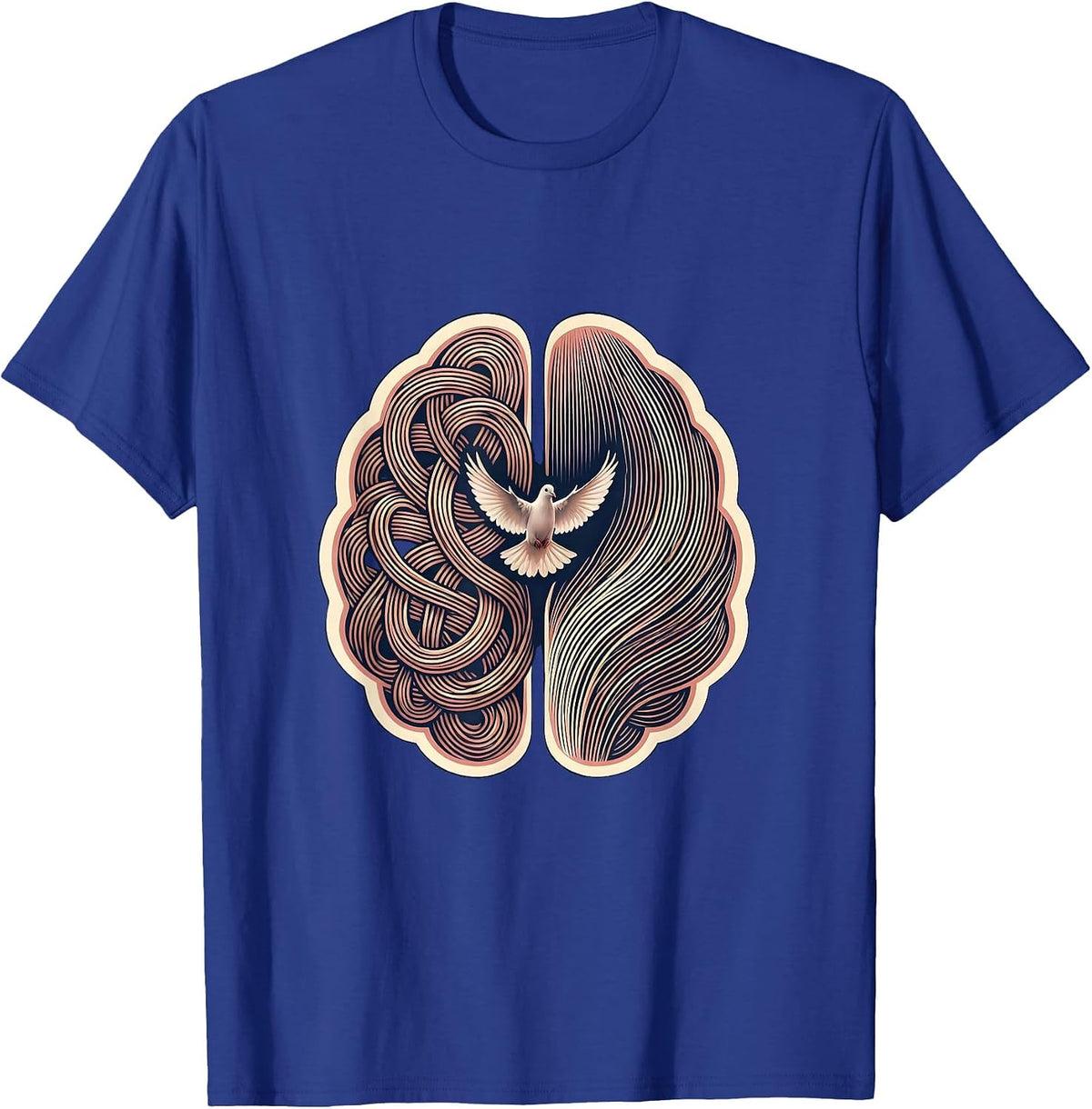 Men's Dyslexia Awareness Brain Pathways Illustration T-Shirt - Royal Blue