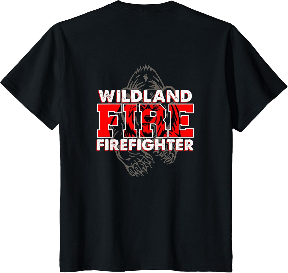 Wildland Fire Rescue Department Firefighters Firemen Uniform T-Shirt - Black