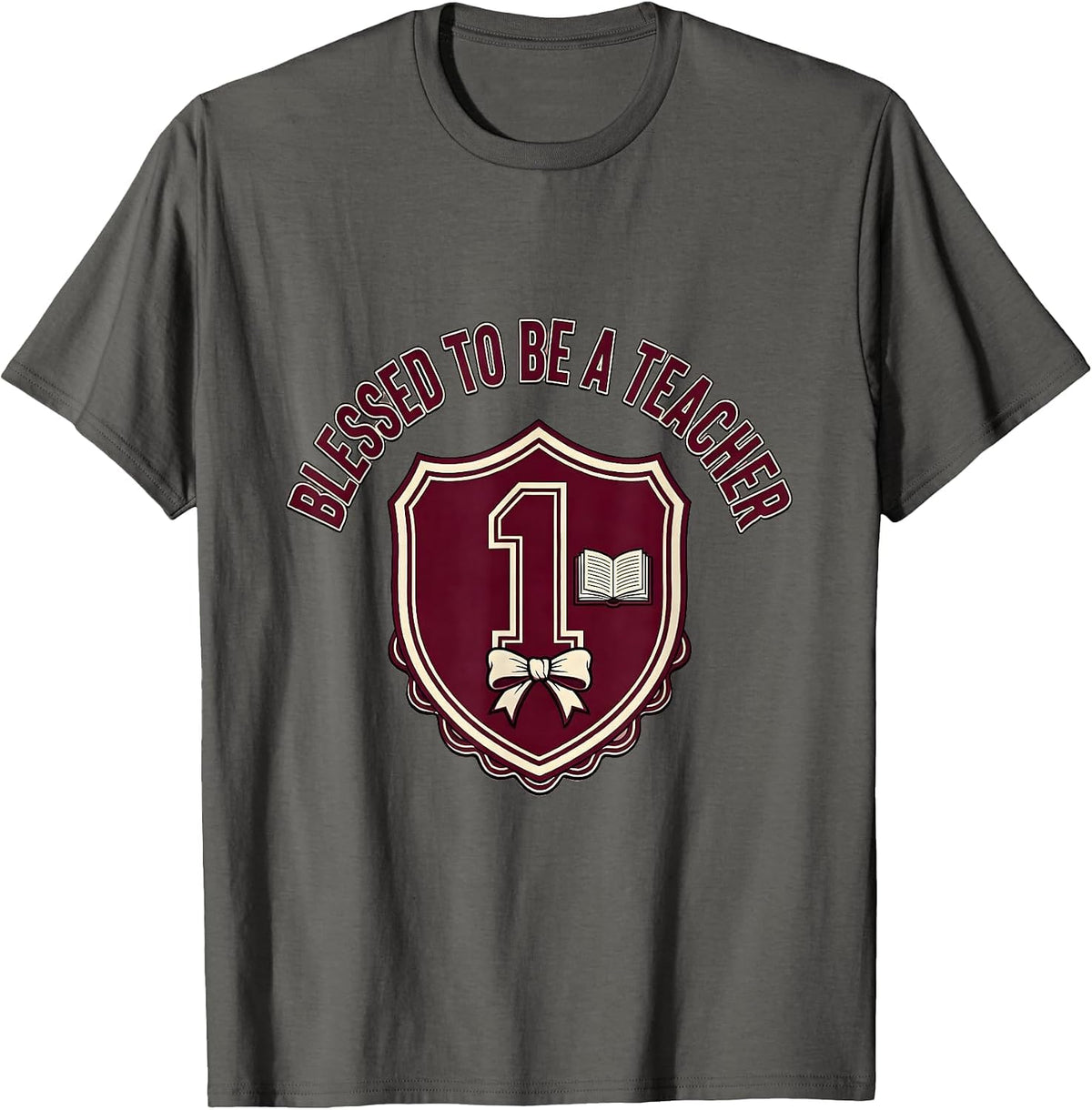 Blessed To Be A Teacher Elementary Design T-Shirt - Asphalt Grey