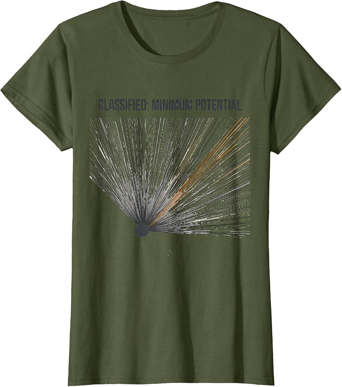Women's Classified: Minimum Potential Funny Physics Pun Humor T-Shirt - Olive Green