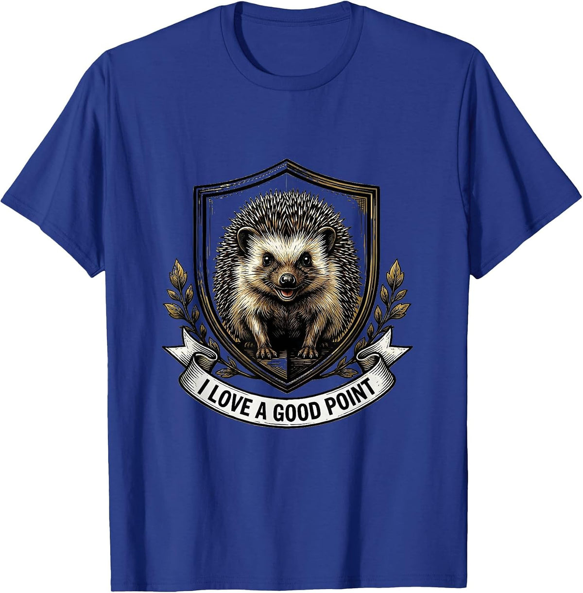 Men's I Love A Good Point Cute Hedgehog Emblem Hedgehog Lover Gift T-Shirt - Royal Blue