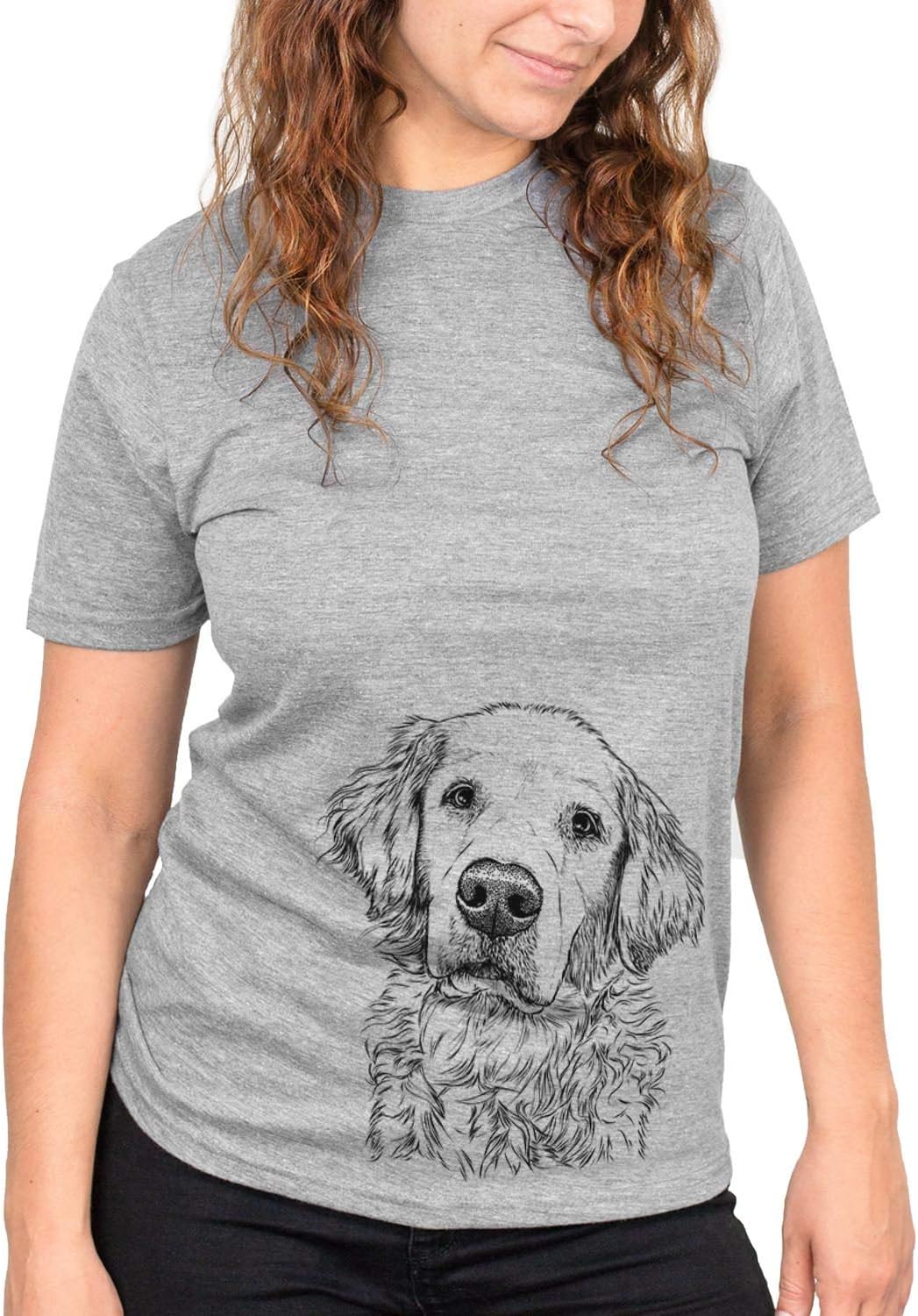 Bare Loganator the Golden Retriever Dog Triblend T-Shirt - Unisex Grey Crew Neck
