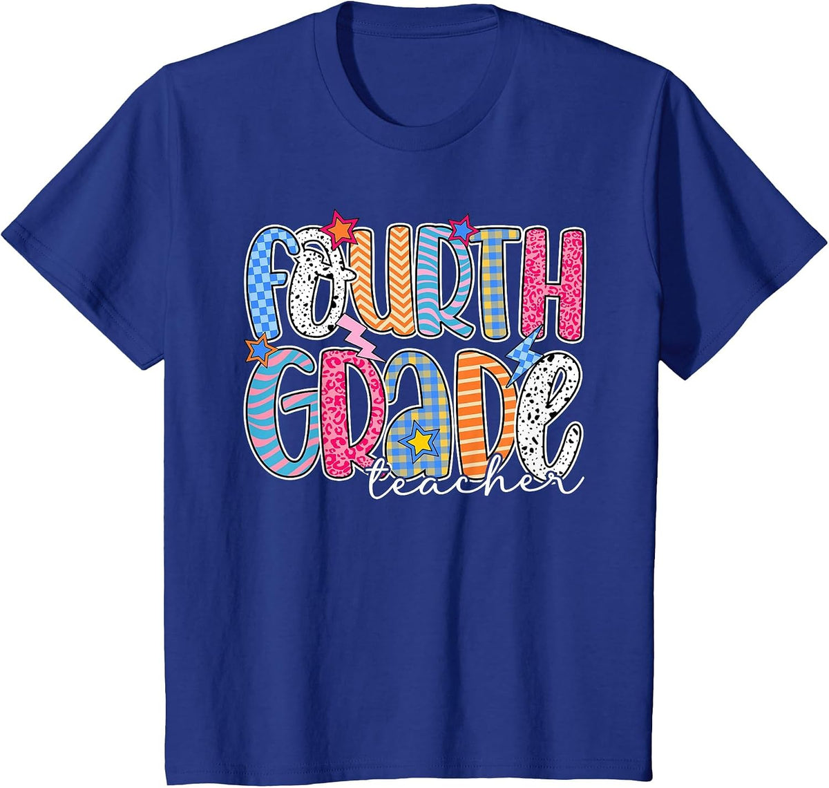 Fourth Grade Teacher 4th Grade Teachers Back to School T-Shirt - Royal Blue