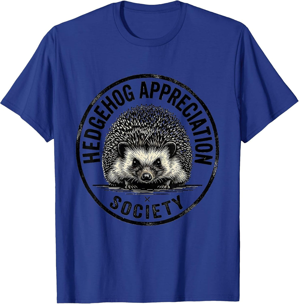 Men's Hedgehog Appreciation Society Funny Hedgehog Lover Quirky T-Shirt - Royal Blue