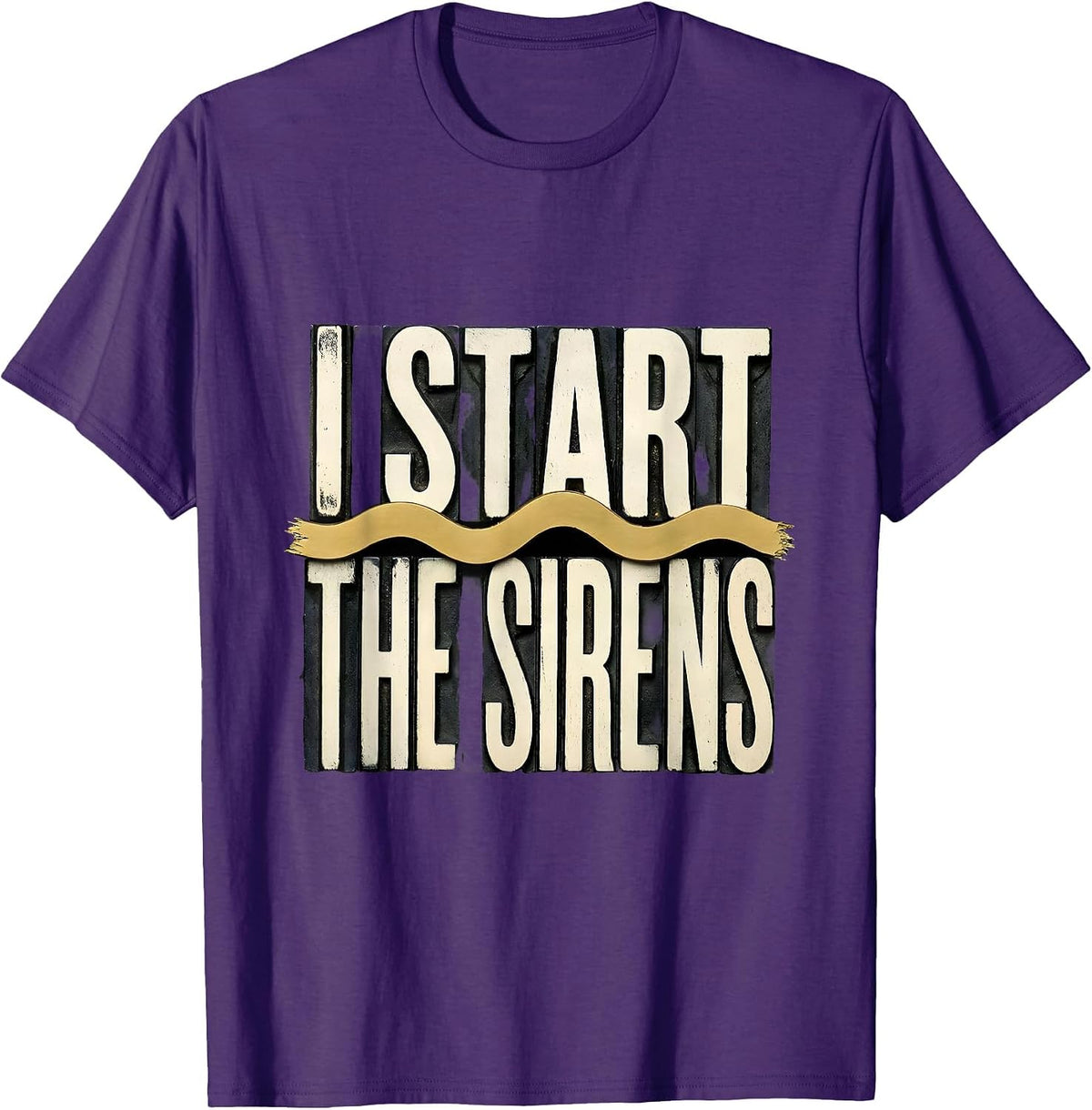 I Start The Sirens Thin Gold Line 911 Dispatcher First T-Shirt - Purple