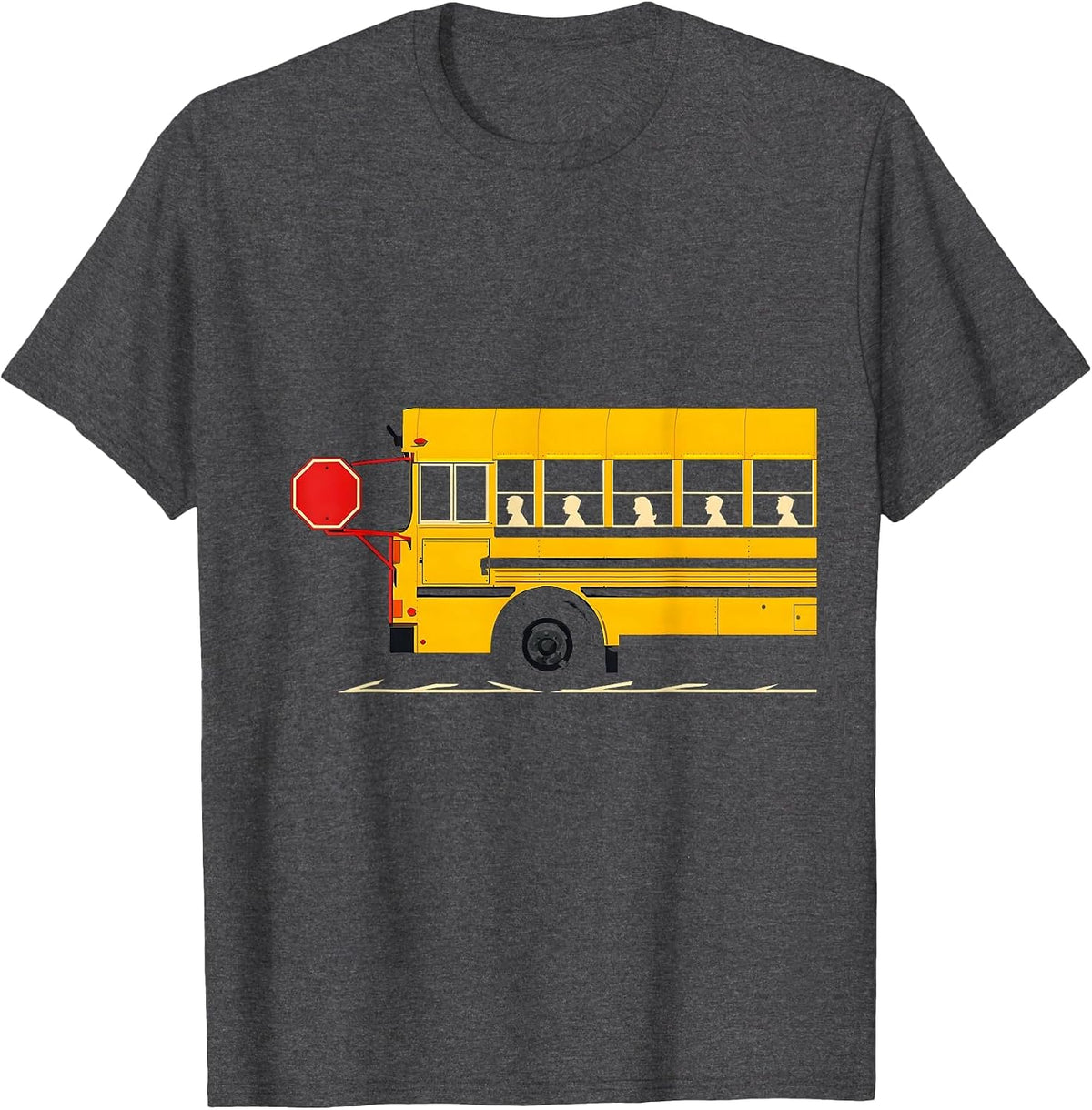 Geometric School Bus Driver Appreciation Gift T-Shirt - Dark Heather Grey